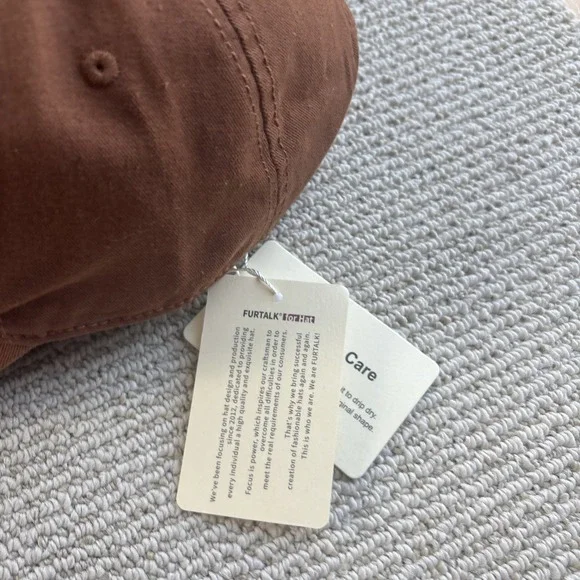 NWT FURTALK Unisex Vintage Washed Unstructured Baseball Cap Medium Brown - Picture 5 of 10